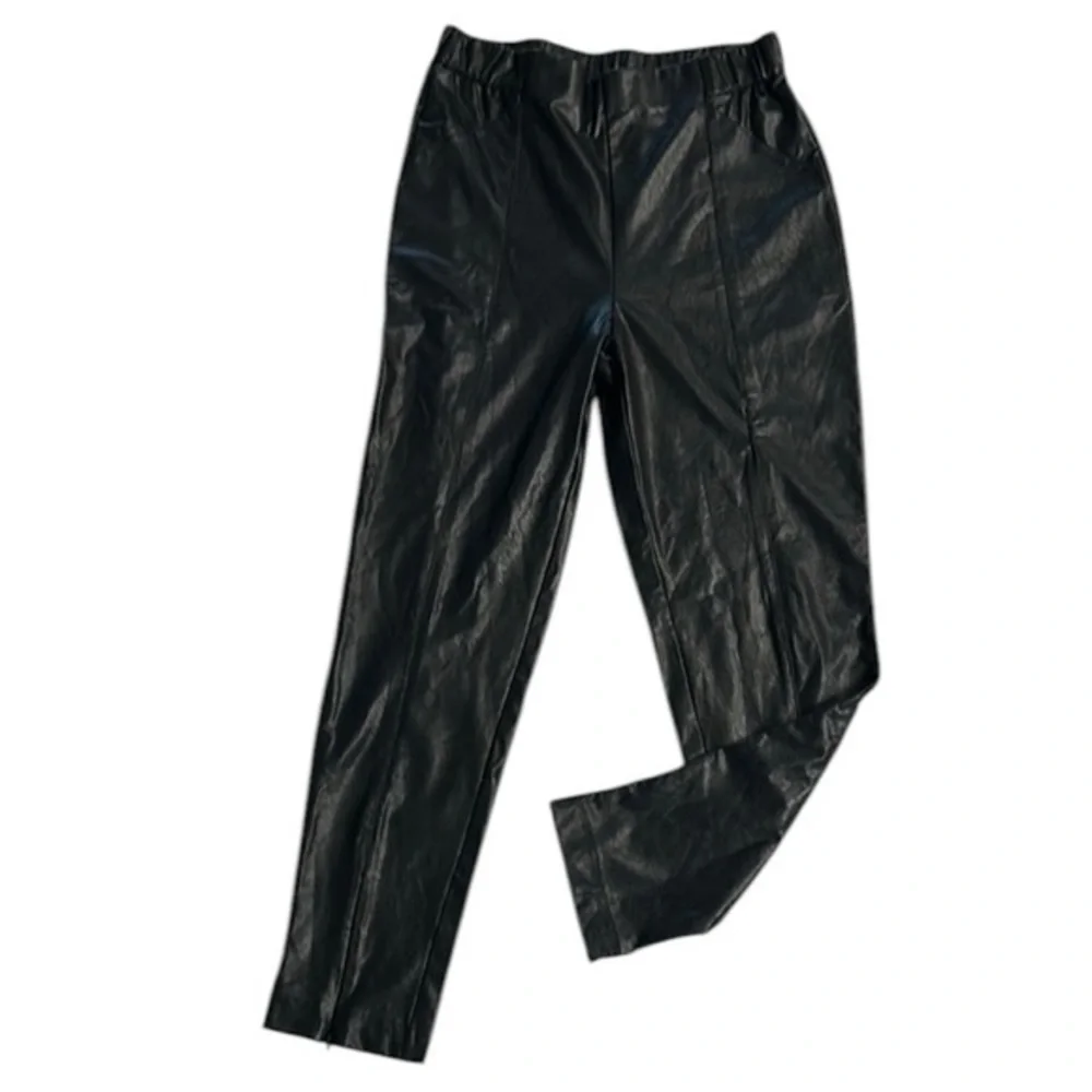 Lulus Black Faux Leather Pants size large